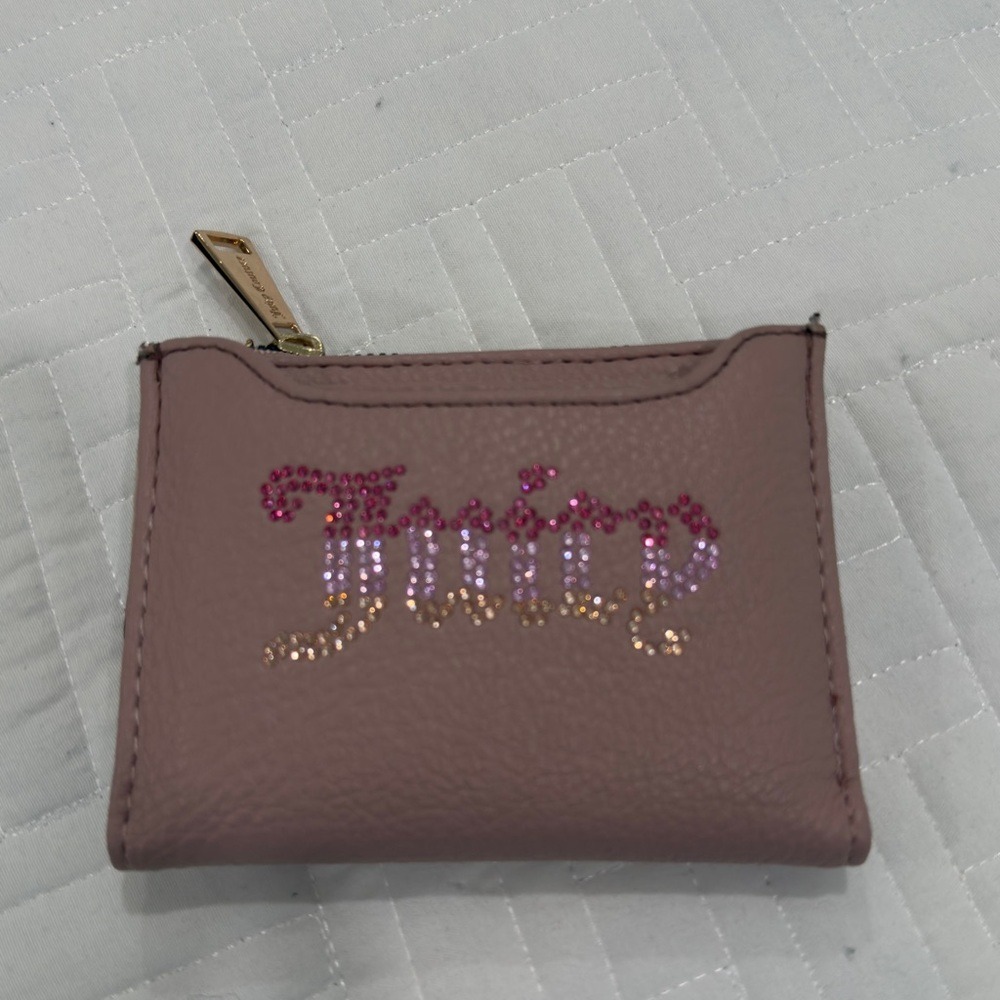 Juicy Couture‎ Pink Rhinestone Zip Pouch Coin Purse Card Holder